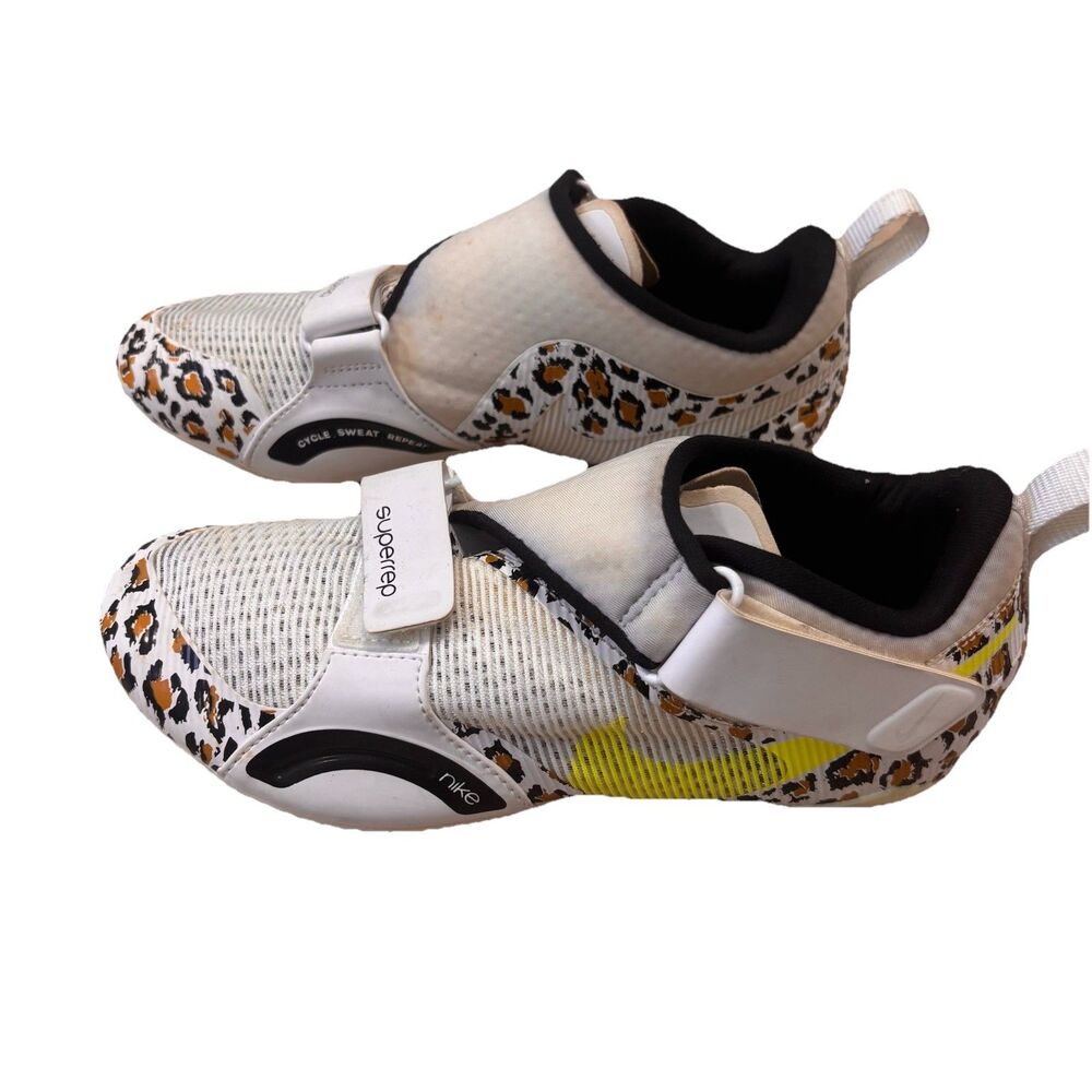 Nike SuperRep Cycling Shoes CJ0775 177 White Volt Print WOMENS SIZE 7